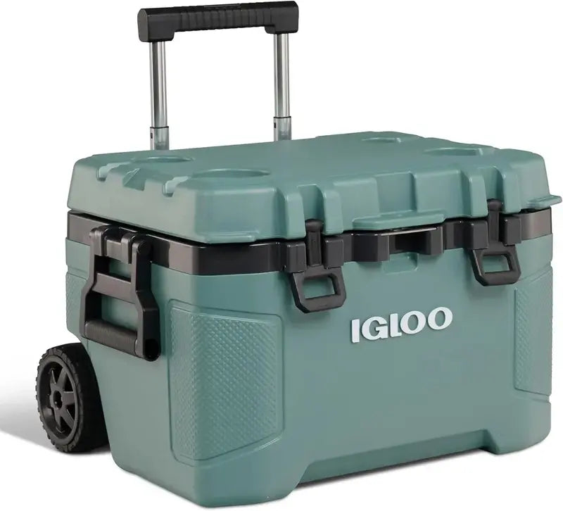 52-Quart Wheeled Igloo Cooler ¨C Insulated Hard-Shell Rolling Ice Chest