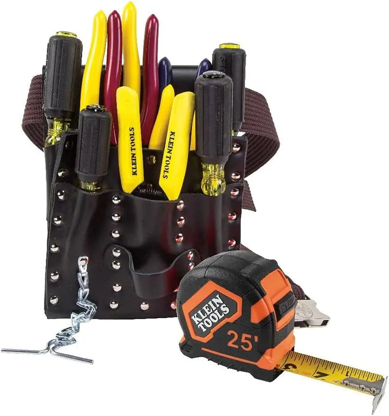 5300 Electrician¡¯s Tool Kit ¨C 12-Piece Professional Set with Screwdrivers, Pliers, Tape Measure, Wire Stripper, Pouch, and Belt