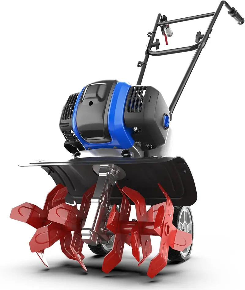 53cc Gas-Powered Mini Garden Tiller ¨C 15-Inch Liftable Cultivator for Lawn, Field &amp; Soil Preparation